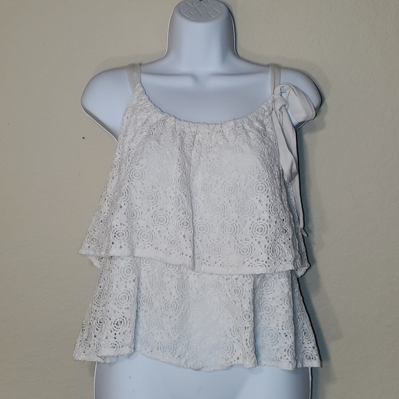 Style & Co. Tops - 4/$20 Style & Co white crop top spaghetti strap top